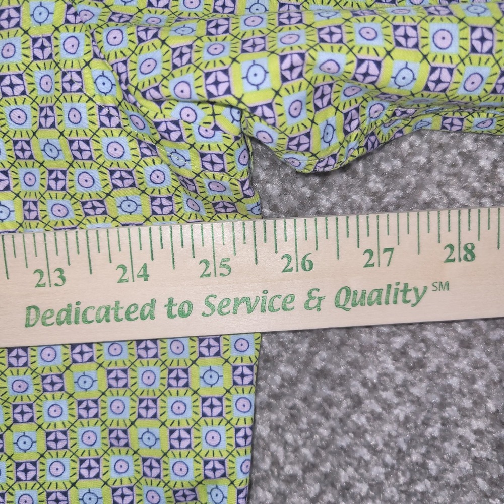 Thomas Dean Mens XL Long Sleeve Button Down Shirt Geometric Green Purple Cotton - Picture 7 of 7